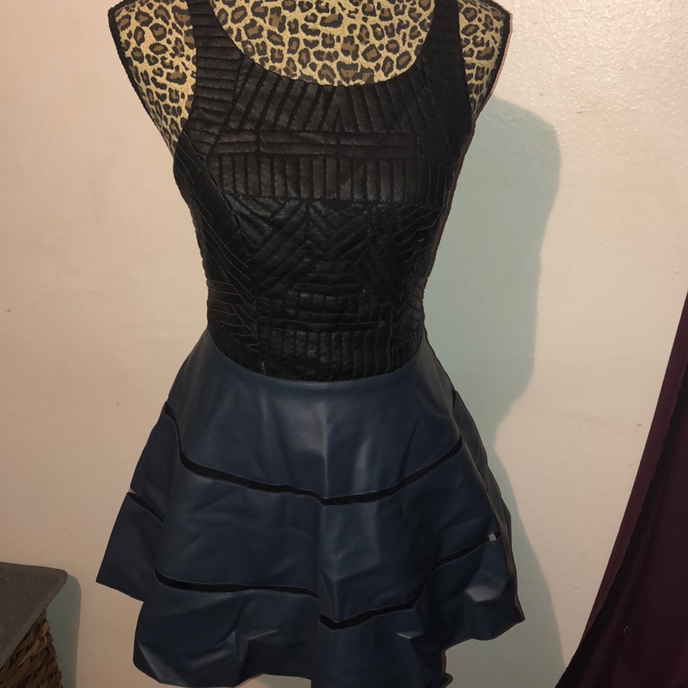 Sachin + Babi leather and mesh dress